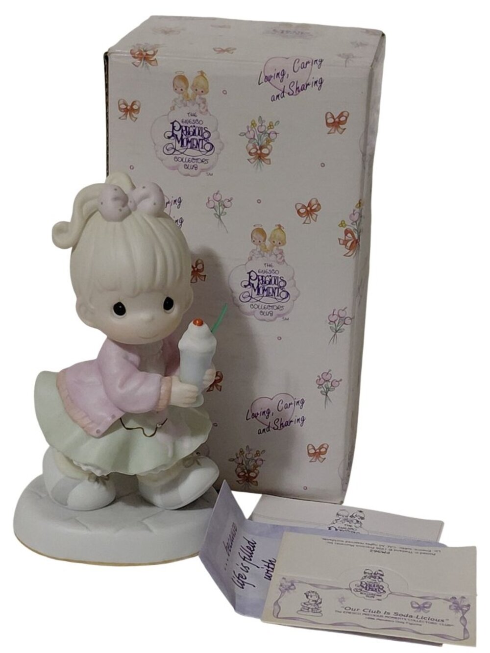 Precious Moments 1996 Collectors Club Figurine "Our Club Is Soda-Licious" PM962